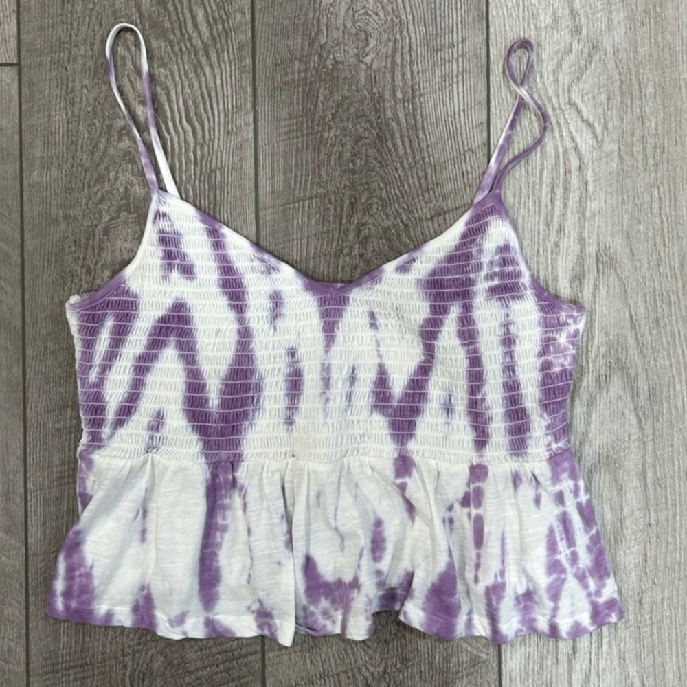 Purple and White Tie-Dye Cami